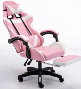 Ghế Gaming Players Có Gác Chân ( Pink – White ) - GM6