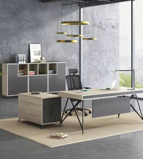 Bàn Giám Đốc Chân Sắt Hộc Rời Độc Đáo - BGĐ92