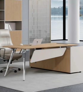 Bàn Giám Đốc Góc L Hiện Đại Mặt Gỗ Chân Sắt - BGĐ95