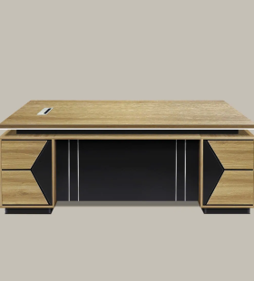 Bàn Giám Đốc Hộc Tủ Họa Tiết Mũi Tên Đối Xứng - BGĐ137