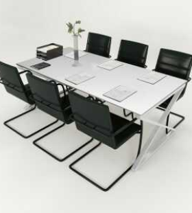 Bàn Họp Văn Phòng Hiện Đại Chân Chữ X Màu Trắng - BH7