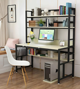 Bàn Làm Việc Chân Sắt Có Kệ Bàn Tiện Lợi - BLV131