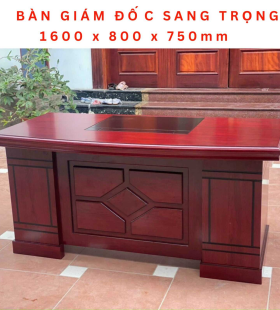Bàn Văn Phòng Giám Đốc Cổ Điển 1m6 x 80 - BGĐ25