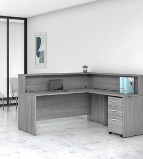 Quầy Lễ Tân Gỗ MDF Góc L - LT9