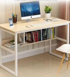 Bàn Làm Việc Chân Sắt Có Kệ Sách - BLV21