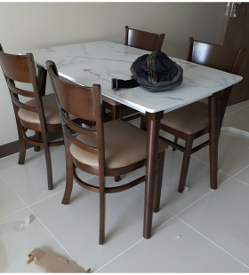 Bộ Bàn Ăn Cabin 4 Ghế Giả Đá Màu Nâu - BGA10