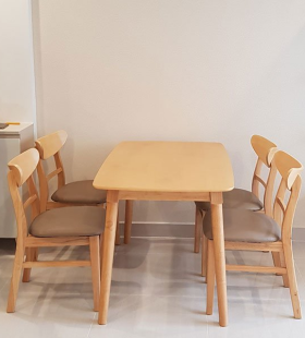 Bộ Bàn Ăn Mango 4 Ghế Màu Gỗ Tự Nhiên - BGA2