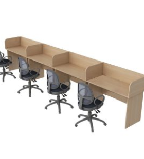 Bàn Làm Việc Modul Vách Ngăn Gỗ 4 Chỗ Giá Rẻ