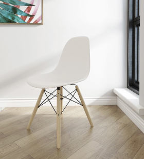 Ghế Cà Phê Tiếp Khách Eames Nhựa Chân Gỗ - CF1