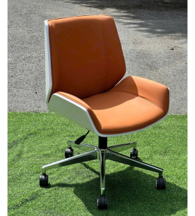 Ghế Giám Đốc Bọc Da Lưng Thấp Ốp Gỗ - GGĐ44