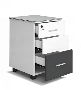 Hộc Tủ Di Động 3 Ngăn Trắng Pha Đen - TP40