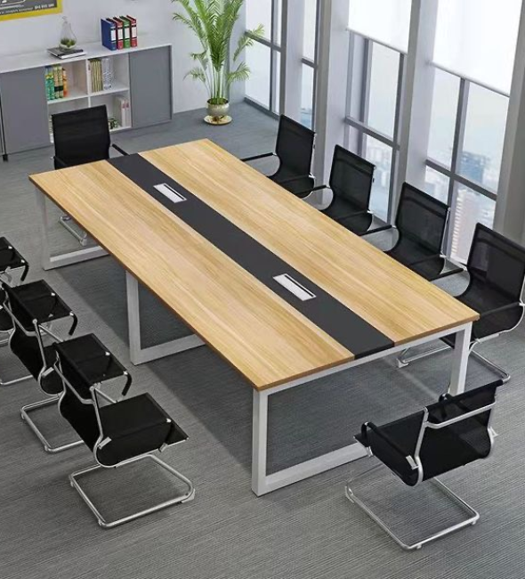 Bàn Làm Việc Văn Phòng Chân Trắng Mặt Gỗ 3m6 - BH21