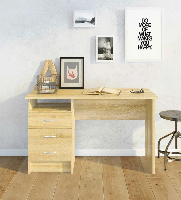 Bàn Làm Việc Gỗ Tích Hợp Kèm 3 Ngăn Kéo Lưu Trữ - BG65