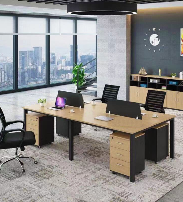 Module Cụm Bàn Làm Việc Văn Phòng Chân Sắt 4 Người - BC5