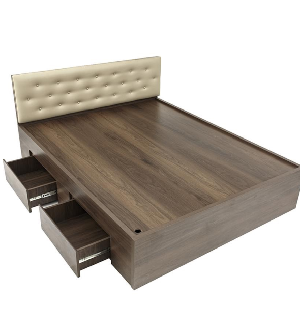 Giường Ngủ Có Đầu Nệm Ngăn Kéo Hộc Gỗ MDF - GN2