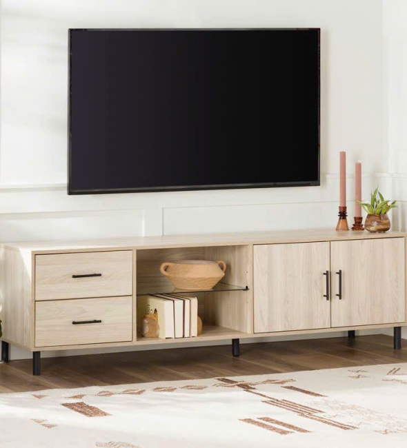 Kệ Tivi Gỗ Công Nghiệp 2 Ngăn Kéo Và 2 Cánh Mở - KTV28