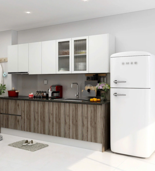 Tủ Bếp Chữ L Vân Sọc Thời Thượng - TB38