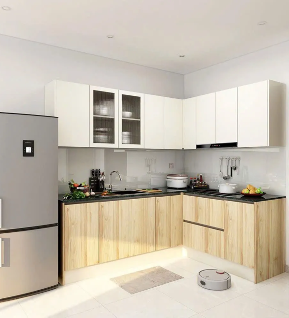 Tủ Bếp Chữ L Gỗ Công Nghiệp Thanh Lịch - TB31