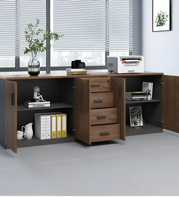 Tủ Tài Liệu Thấp 4 Cánh 3 Ngăn Kéo - THS274