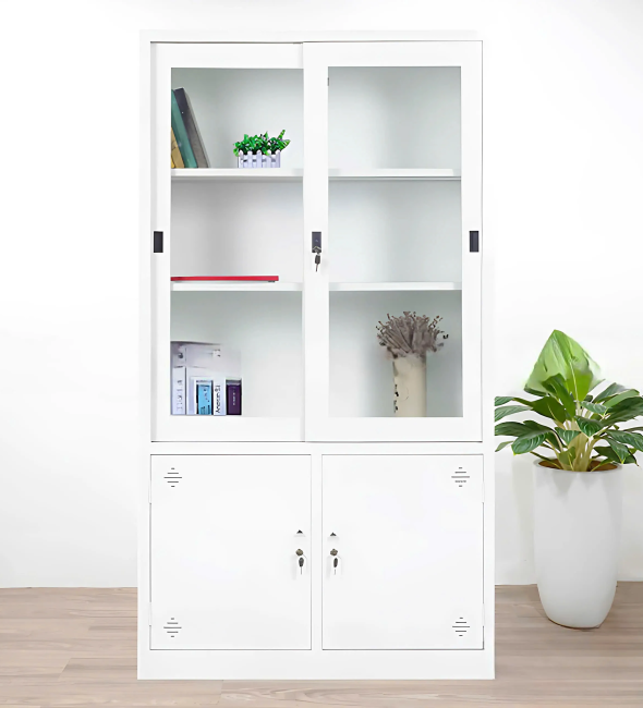 Tủ Locker Sắt 2 Cánh Trượt Màu Trắng - TLK44