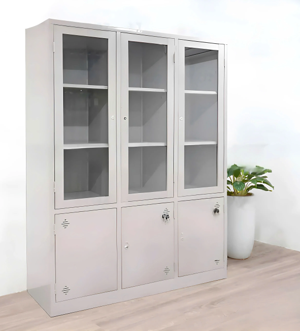Tủ Locker Sắt Sơn Tĩnh Điện 3 Cánh Kính - TLK54