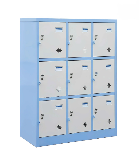 Tủ Locker Sắt 9 Ngăn Màu Xanh - TLK62