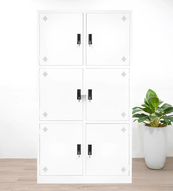 Tủ Locker Sắt 6 Ngăn Màu Trắng - TLK40