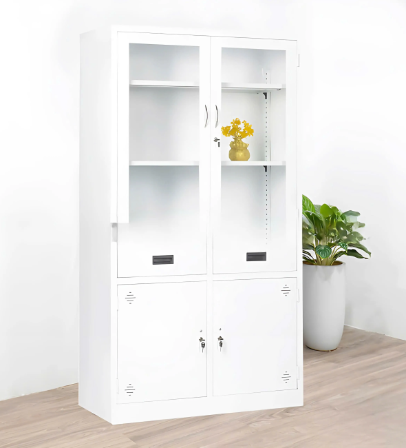 Tủ Locker Sắt 2 Cánh Kính Màu Trắng - TLK43