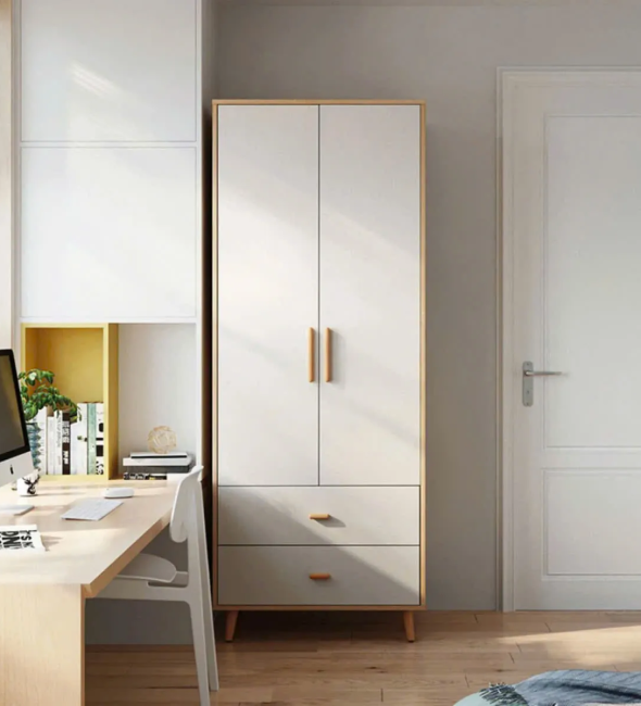 Tủ Quần Áo 2 Cánh Thiết Kế Ngăn Kéo Đa Năng - TQA26