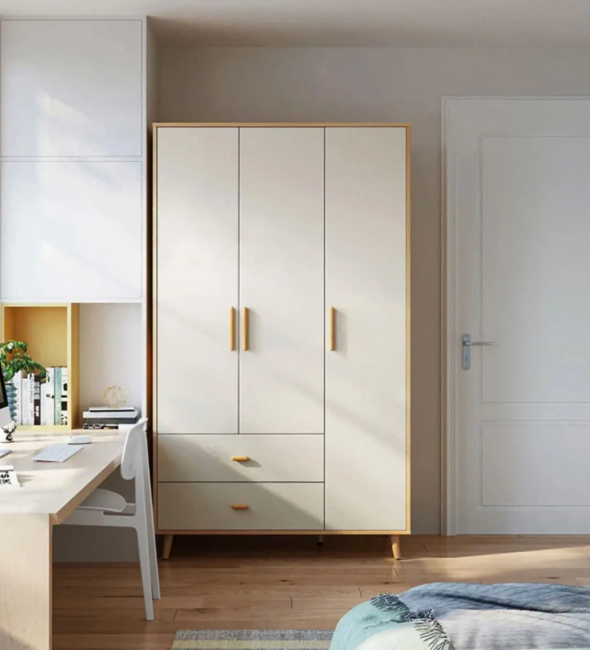 Tủ Quần Áo 3 Cánh Đa Năng Kèm 2 Ngăn Kéo Lưu Trữ - TQA28