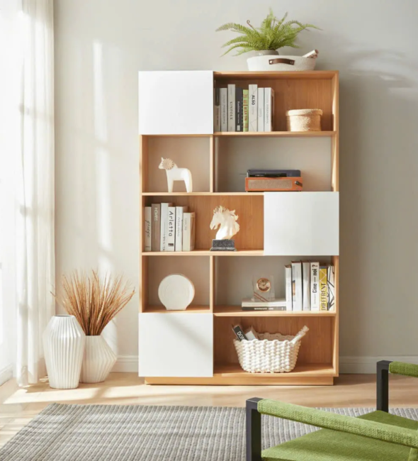 Tủ Tài Liệu Gỗ Đa Năng Kết Hợp Cánh Mở Linh Hoạt - THS284