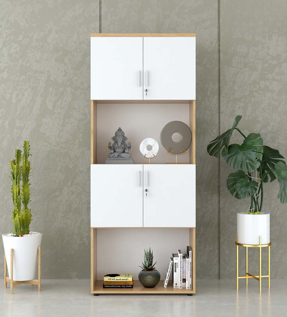 Tủ Tài Liệu Gỗ Có Kệ Trang Trí - THS64