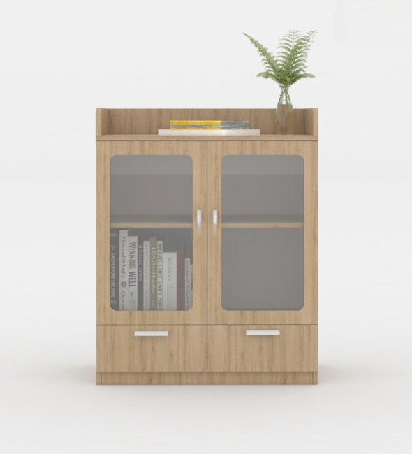 Tủ Tài Liệu Dạng Lửng 2 Cánh Kính - THS93