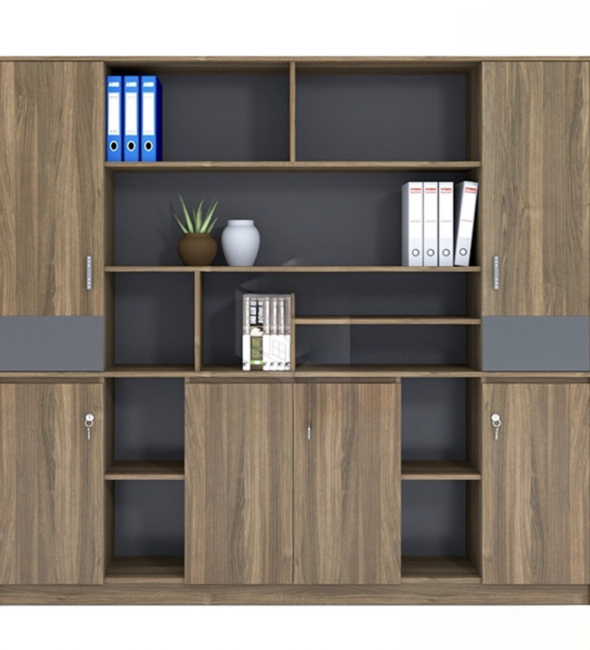 Tủ Văn Phòng Giám Đốc Vân Gỗ Tự Nhiên - THS144