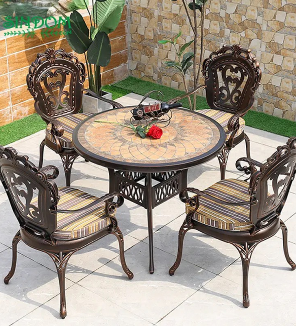 Bàn Sân Vườn Nhôm Đúc Mặt Đá - SV27