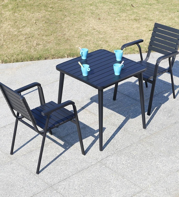 Bộ Bàn Ghế Sân Vườn Vuông Nan Nhôm - SV48