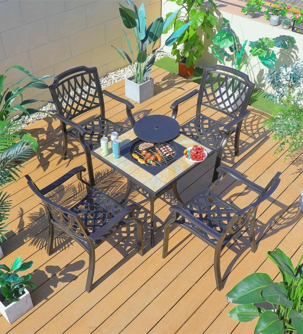 Bàn Sân Vườn Bếp Nướng BBQ - SV49