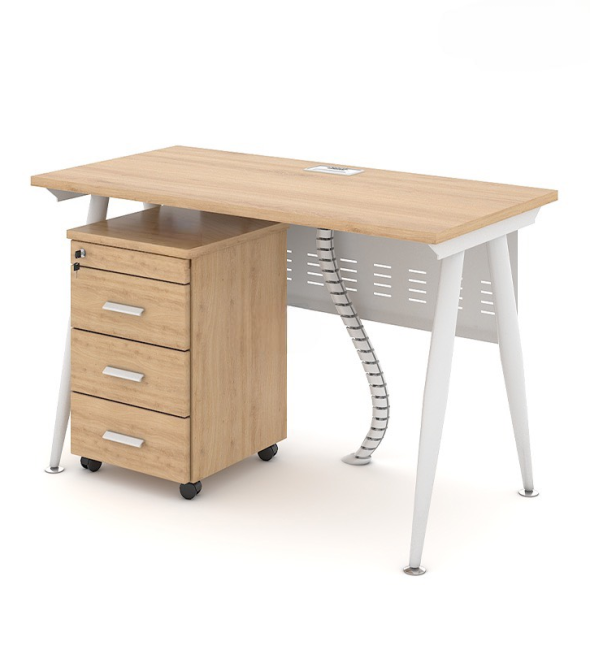 Bàn Làm Việc Chân Sắt Có Hộc Tủ - BLV101