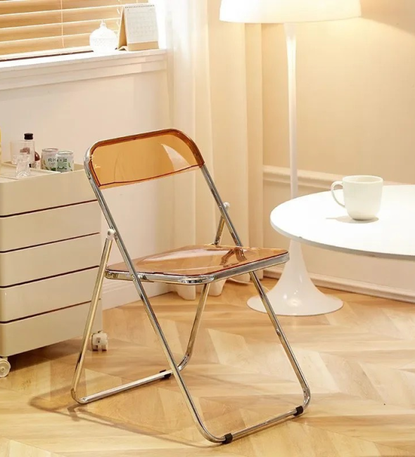 Ghế Xếp Chân Sắt Trong Suốt - GXEP11