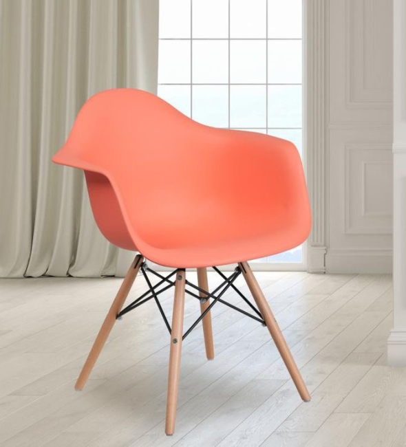 Ghế Cà Phê Eames Mặt Thuyền Chân Gỗ - CF39