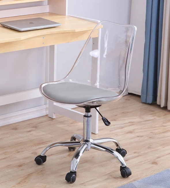 Ghế Cà Phê Trong Suốt Chân Xoay - CF41