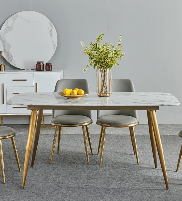 Bàn Ăn Gia Đình Mặt Cẩm Thạch Sang Trọng - BA15
