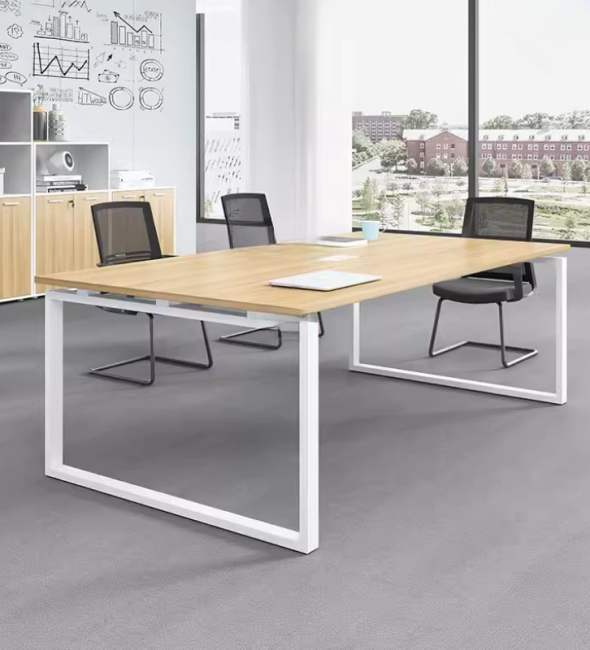 Bàn Họp Văn Phòng Gỗ Chân Sắt Vuông - BH46