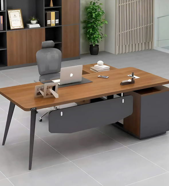 Bàn Giám Đốc Góc L Chân Sắt - BGĐ81