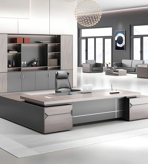 Bàn Giám Đốc Gỗ MDF Kiểu Dáng Góc L - BGĐ86