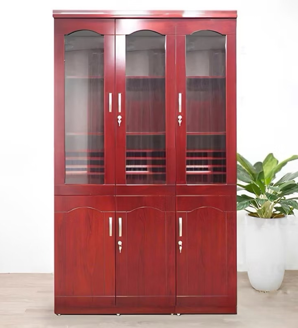 Tủ Tài Liệu Gỗ 3 Cánh Sơn Pu - THS26