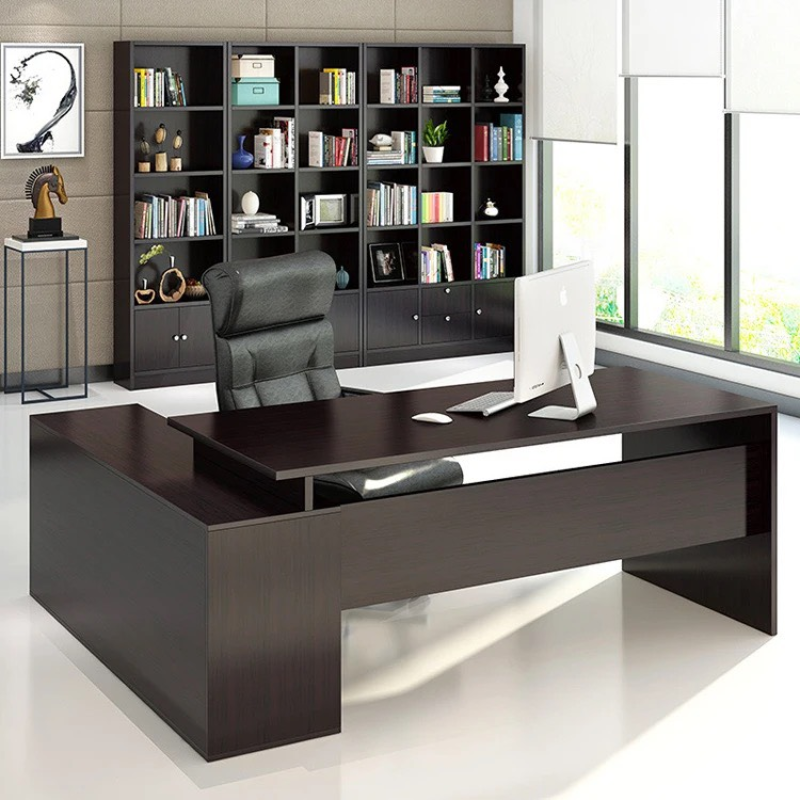 Bàn Giám Đốc Góc L Vân Gỗ Tự Nhiên - BGĐ33
