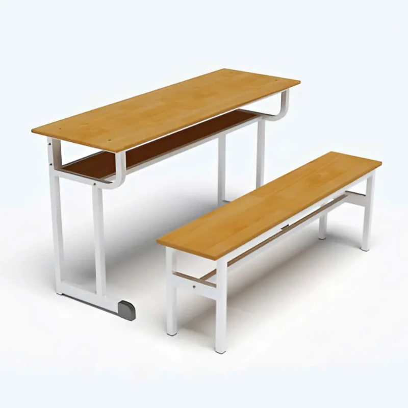Bàn Ghế Học Sinh Gỗ Tự Nhiên Băng Dài - BGHS45