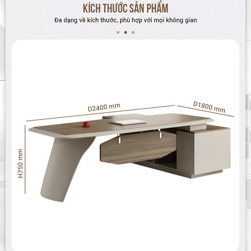 Bàn Giám Đốc Thiết Kế Chân Cong Hiện Đại - BGĐ101