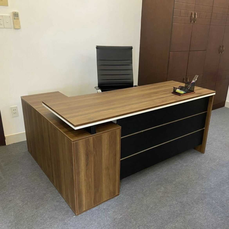 Bàn Giám Đốc Văn Phòng Chữ L Có Tủ Phụ - BGĐ4